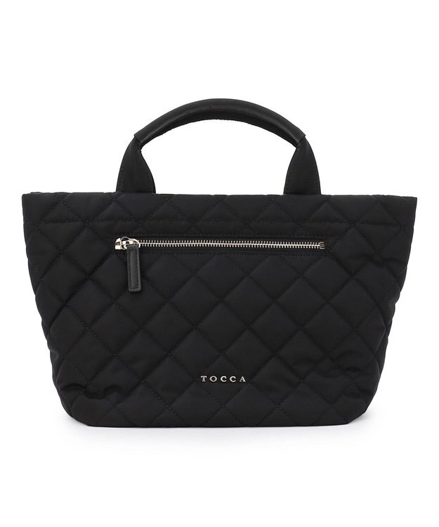 TOCCA TRACE PAVE FASTENER TOTE ナイロンキルトバッグ ブラック系