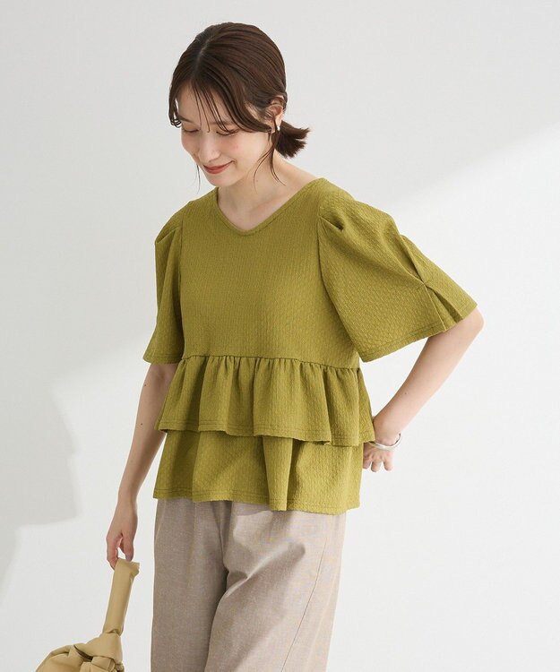 Green Parks ・ＰｅｔｉｔＦｌｅｕｒ　２ｗａｙダイヤ柄プルオーバ Green