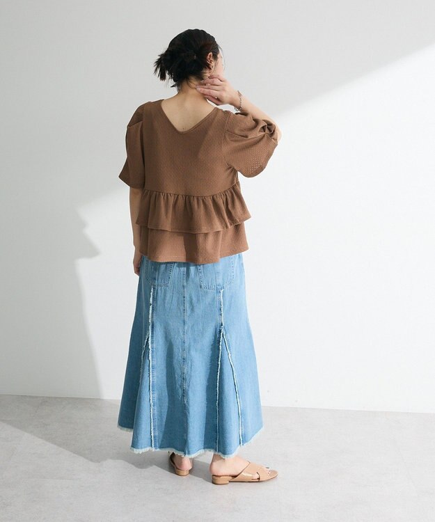 Green Parks ・ＰｅｔｉｔＦｌｅｕｒ　２ｗａｙダイヤ柄プルオーバ Brown