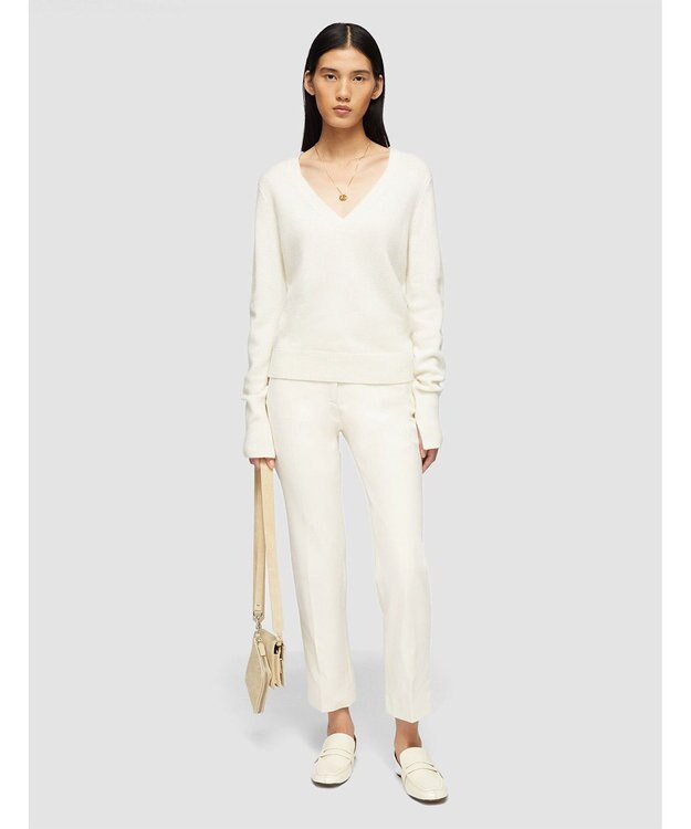 JOSEPH 【FOUNDATIONS】ライトピュアカシミヤ　Vネックニット Ivory