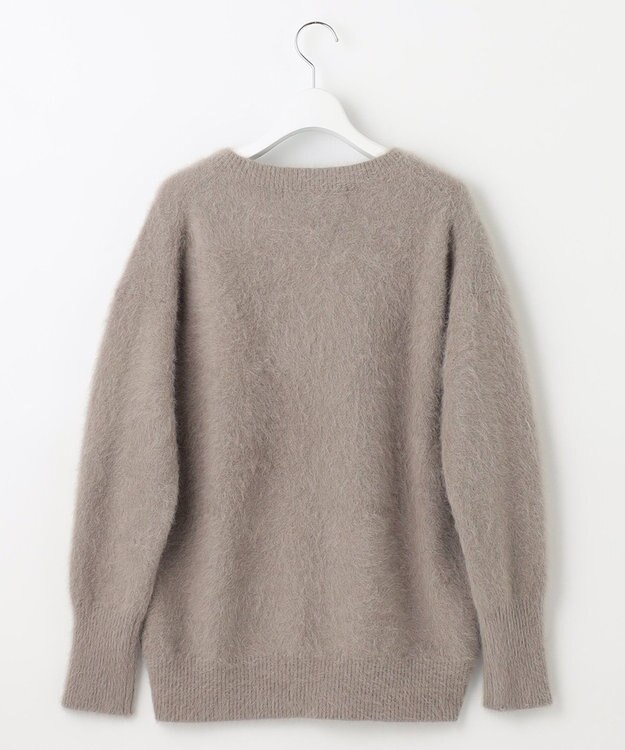 自由区 フォックスカシミヤ Vネックニット カーキ系