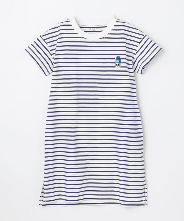 ANY KIDS 【ke ke ke】GOOD MORNING ボーダーチュニック ワンピース ブルー×ホワイトボーダー