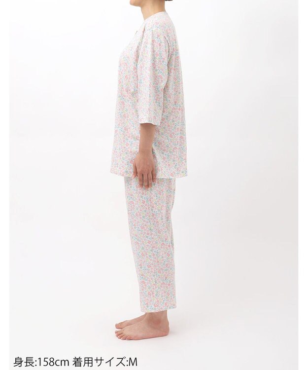 Wing パジャマ 7分袖 長袖 8分丈 綿100%(本体) 天竺素材 レディース EP8075 ウイング／ワコール ピンク