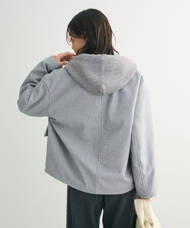 Green Parks ２ＷＡＹニットフードウールライクジャケット Gray Mixture