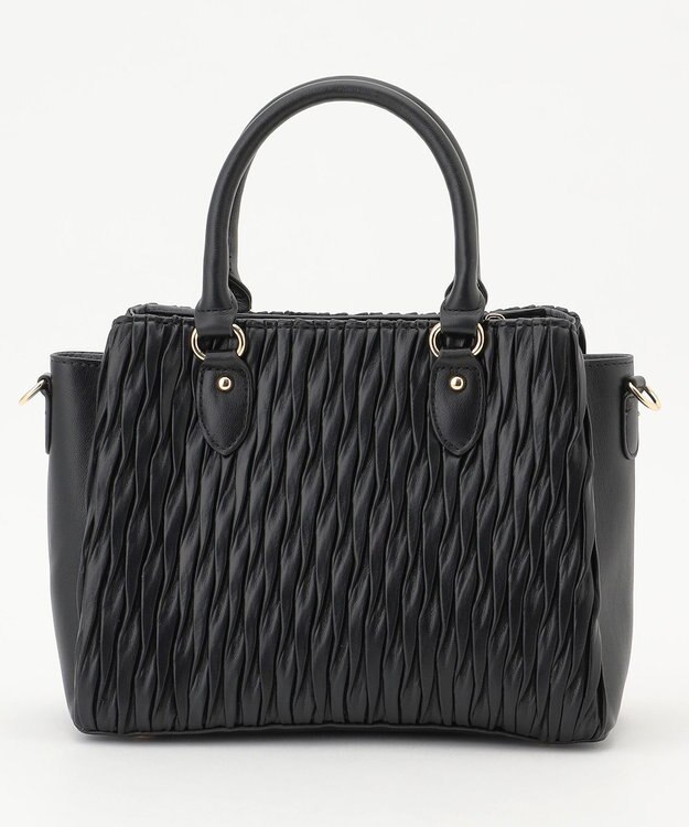 LA BAGAGERIE ランダムプリーツ2WAYハンドバッグ ブラック