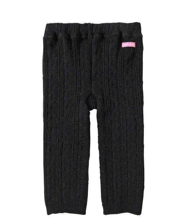 MIKI HOUSE HOT BISCUITS 【80-120cm】ケーブルニット編みレギンス 黒