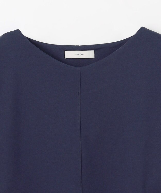 ANY 【洗濯機可】ジョーゼット裏起毛Vネックプルオーバー ネイビー