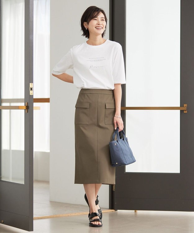 J.PRESS LADIES ロゴ Tシャツ ホワイト系