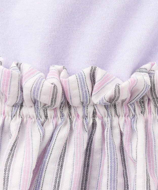 ANY KIDS キャミソール ドッキングTシャツ ラベンダーストライプ