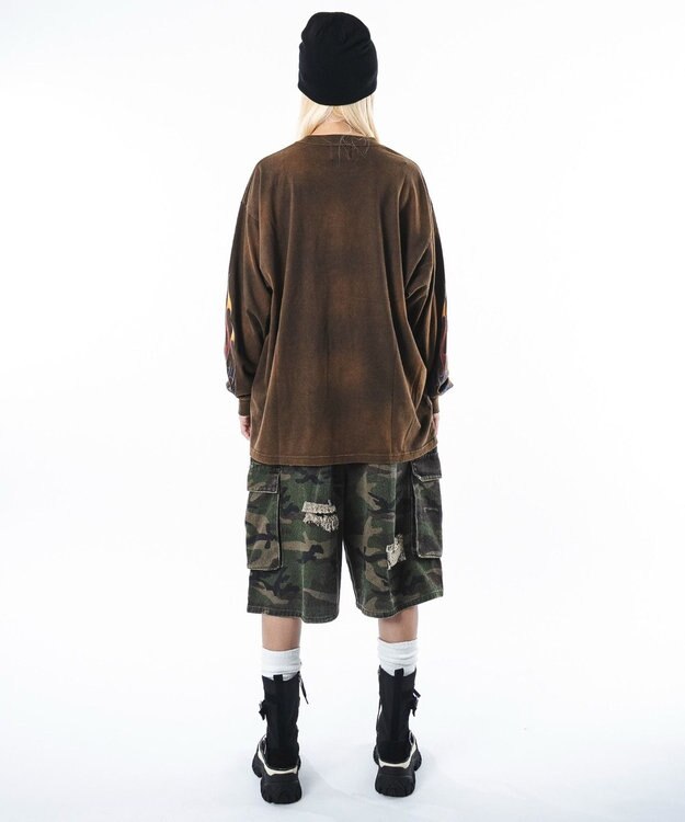 WEGO 【ユニセックス着用ITEM】フレイムグラフィックBIGT（LS） ブラウン