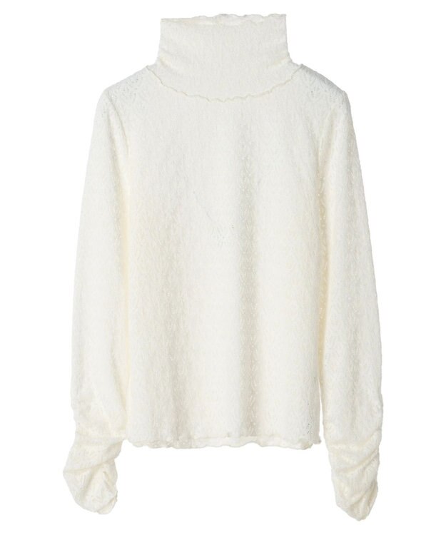 earth music&ecology 起毛レースハイネックインナー Ivory