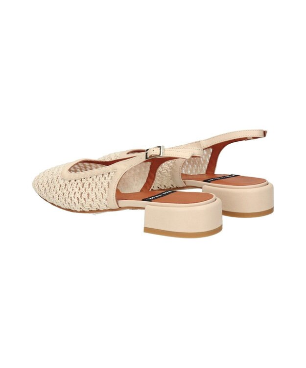 INTER-CHAUSSURES 【ANGEL ALARCON】ラウンドトウメッシュバックバンド アイボリーコンビ