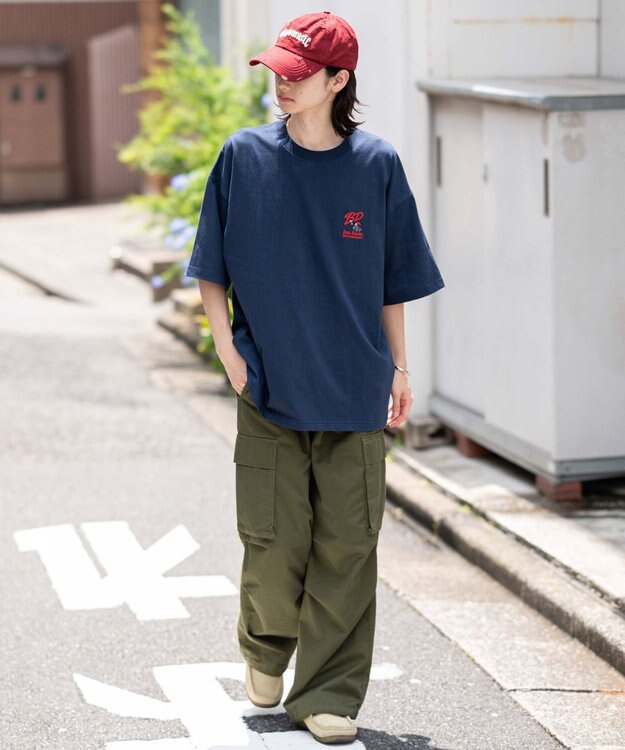 WEGO 【接触冷感/吸水速乾/ユニセックス着用ITEM/SMLサイズ展開】別注BENDAVISクールタッチワンポイントT（SS） ネイビー