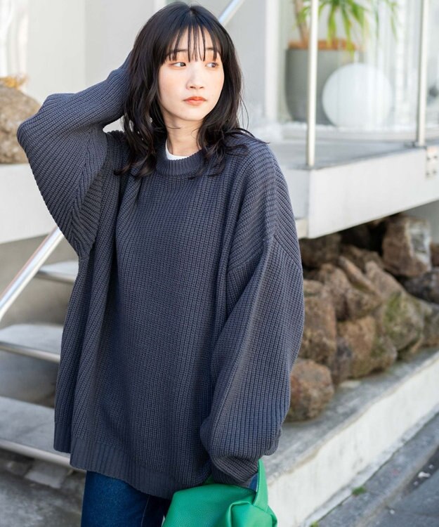 WEGO ルーズフィットプルオーバー ダークグレー