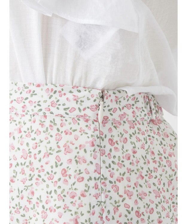 earth music&ecology 揺れる小花柄裾フレアスカート Pink