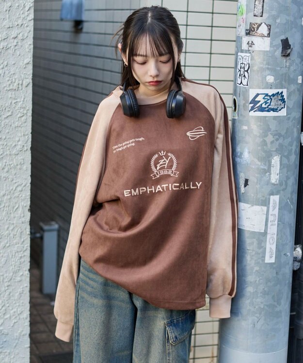 WEGO 【ユニセックス着用ITEM】フェイクスウェードゲームプルオーバー ブラウン