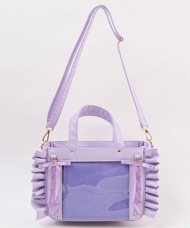 WEGO 【痛バ＆推し活グッズ】きらめきレースアップフリル痛ショルダー ライトパープル