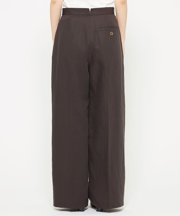 uncrave テンセルライトリネン ワイドパンツ ブラウングレー