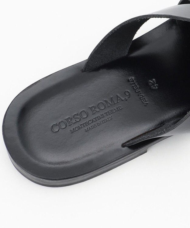 JOSEPH ABBOUD MOUNTAIN 【SPACE】レザーサンダル ブラック系