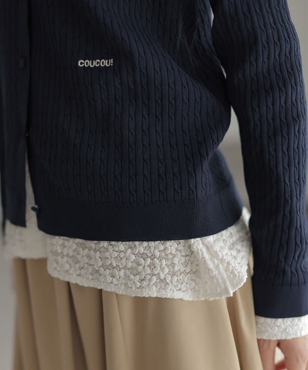 組曲 【WEB限定】フラワーチュールブラウスライク カットソー アイボリー系