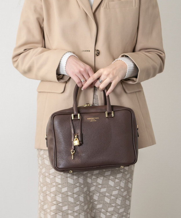 CHRISTIAN VILLA クリスチャンヴィラ　大人気ダークブラウン CHRISTIAN VILLA】ベーシックレザーハンドバッグ / INTER-CHAUSSURES