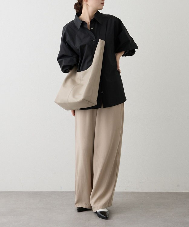 russet レザーホーボーバッグ L(CE-1654) GrayBeige