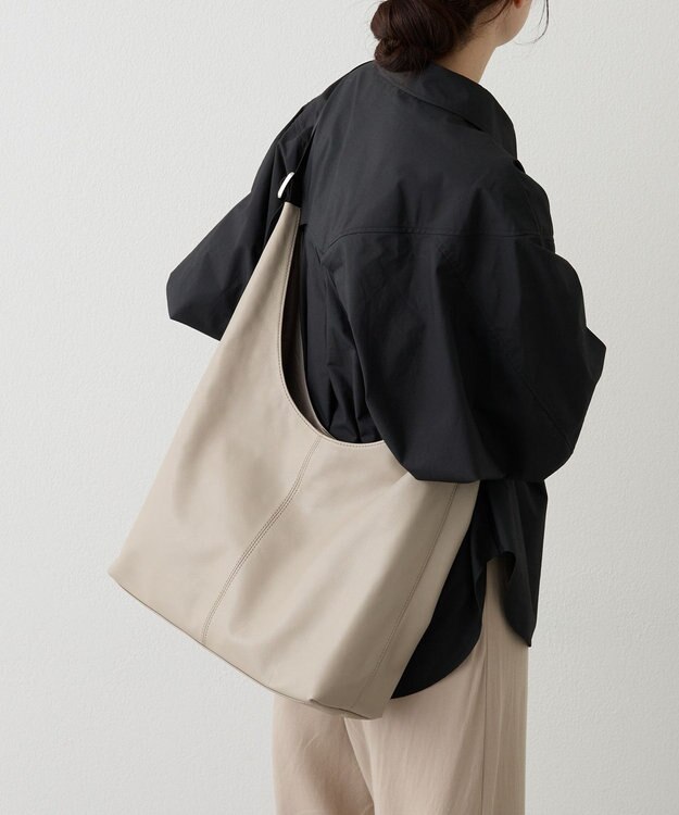 russet レザーホーボーバッグ L(CE-1654) GrayBeige