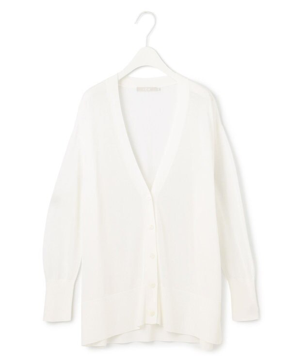 ICB 【洗える】 ドライシンセティックハイゲージ カーディガン オフホワイト系