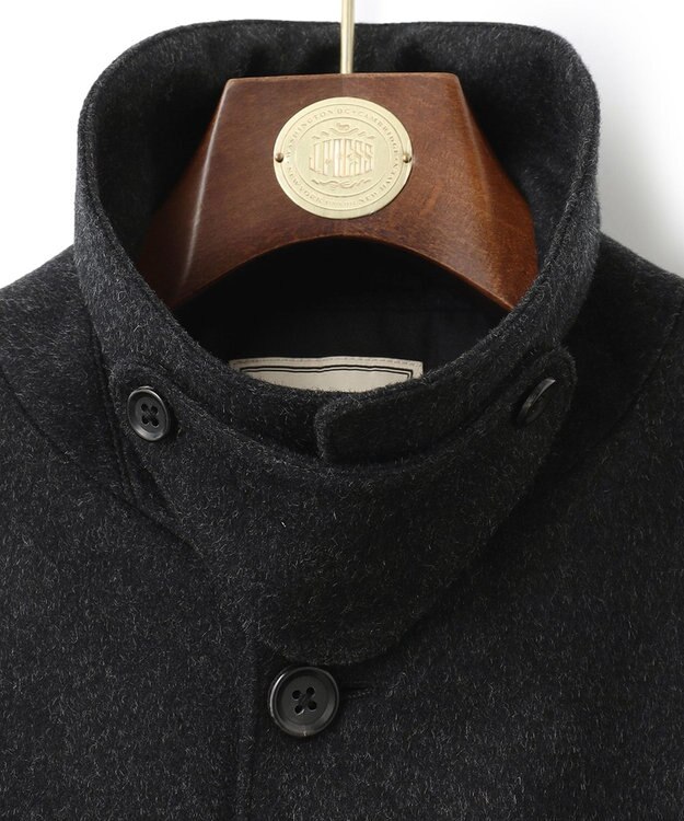 J.PRESS MEN ウールカシミヤビーバーステンカラーコート グレー系
