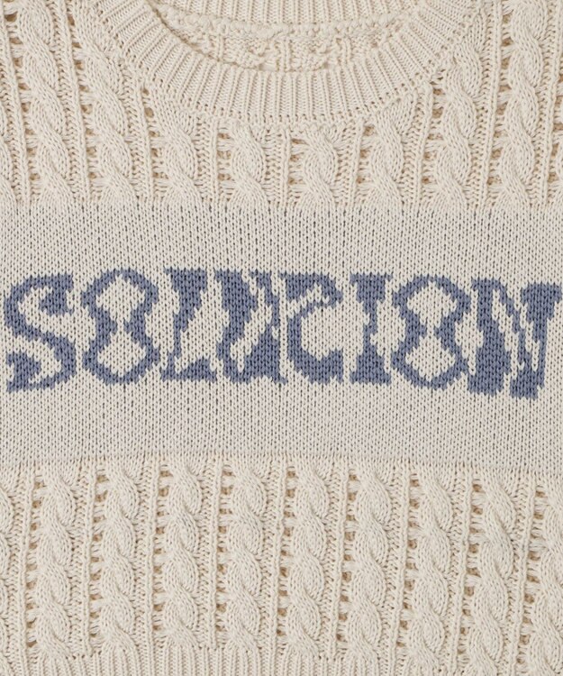 WEGO ロゴケーブルメッシュベスト ホワイトアイボリー