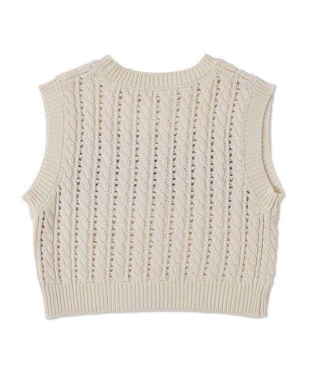 WEGO ロゴケーブルメッシュベスト ホワイトアイボリー