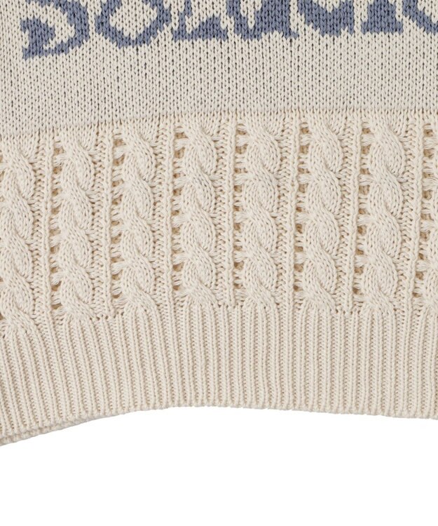 WEGO ロゴケーブルメッシュベスト ホワイトアイボリー