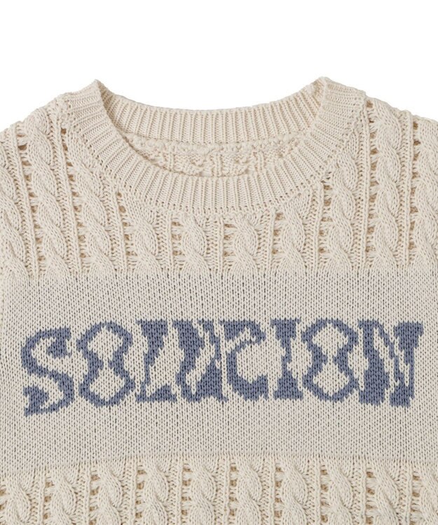 WEGO ロゴケーブルメッシュベスト ホワイトアイボリー