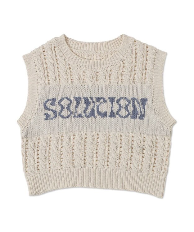 WEGO ロゴケーブルメッシュベスト ホワイトアイボリー