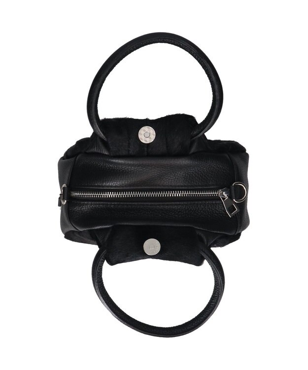 INTER-CHAUSSURES 【ANDREA CARDONE】異素材コンビハンドバッグ ブラックコンビ