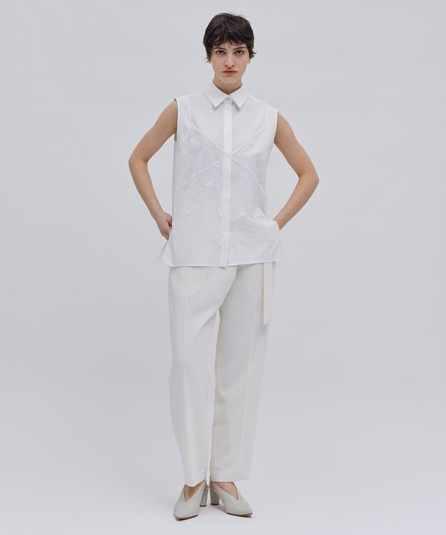 BEIGE， DULYS / ノースリーブブラウス White× Ecru