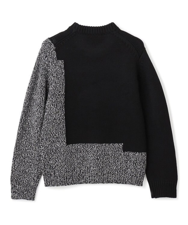 JOSEPH HOMME メリノコントラスト　ローゲージニット　 ブラック系5