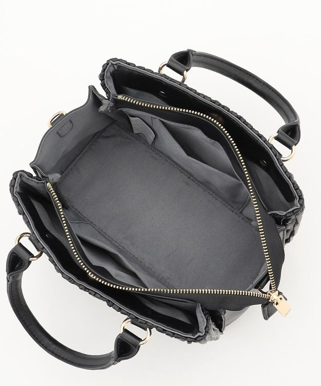 LA BAGAGERIE ランダムプリーツ2WAYハンドバッグ ブラック