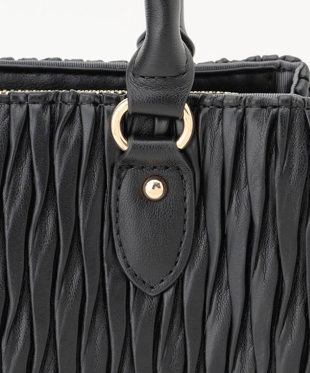 LA BAGAGERIE ランダムプリーツ2WAYハンドバッグ ブラック