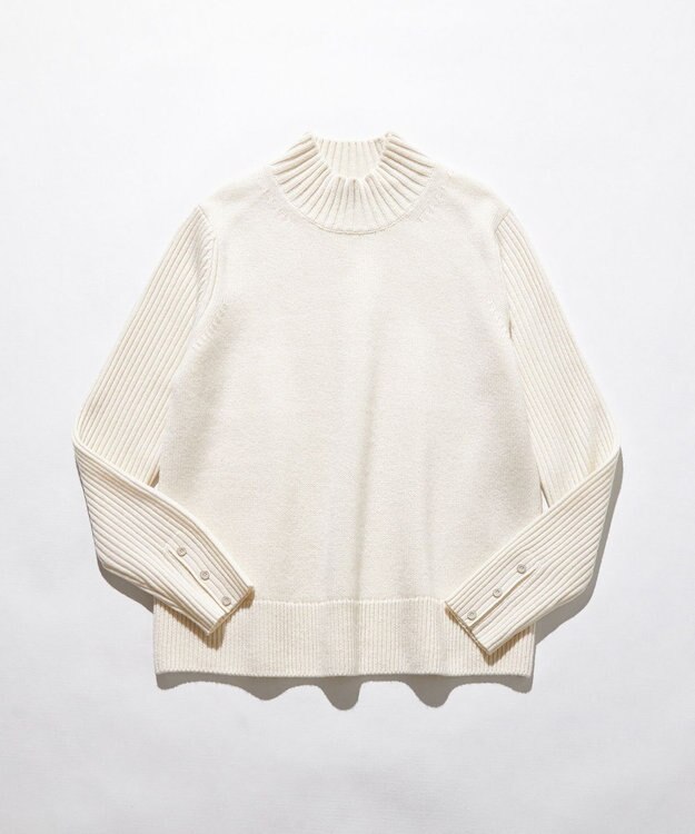 J.PRESS LADIES CASHBIT NEO ハイネック ニット オフ系