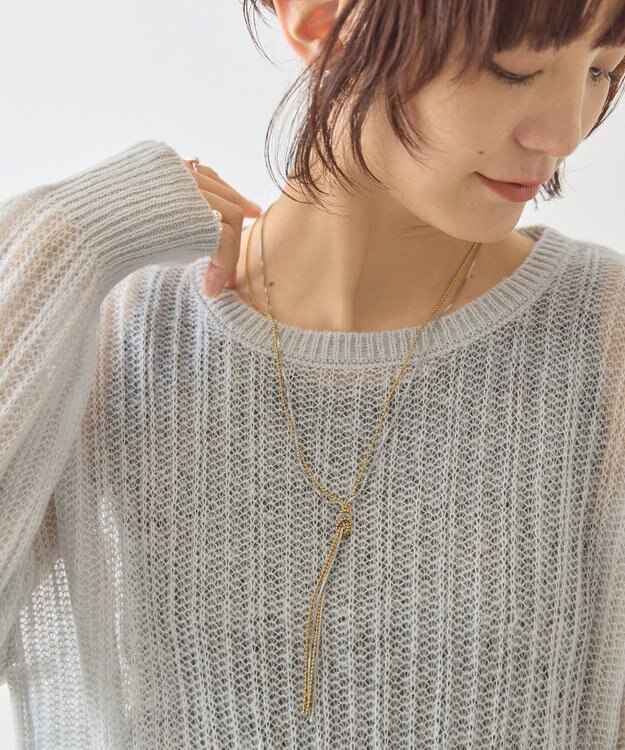 AMERICAN HOLIC モヘアタッチルーズ編みプルオーバー Gray