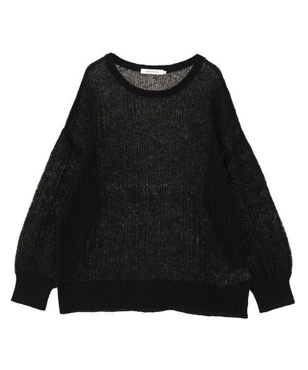 AMERICAN HOLIC モヘアタッチルーズ編みプルオーバー Black