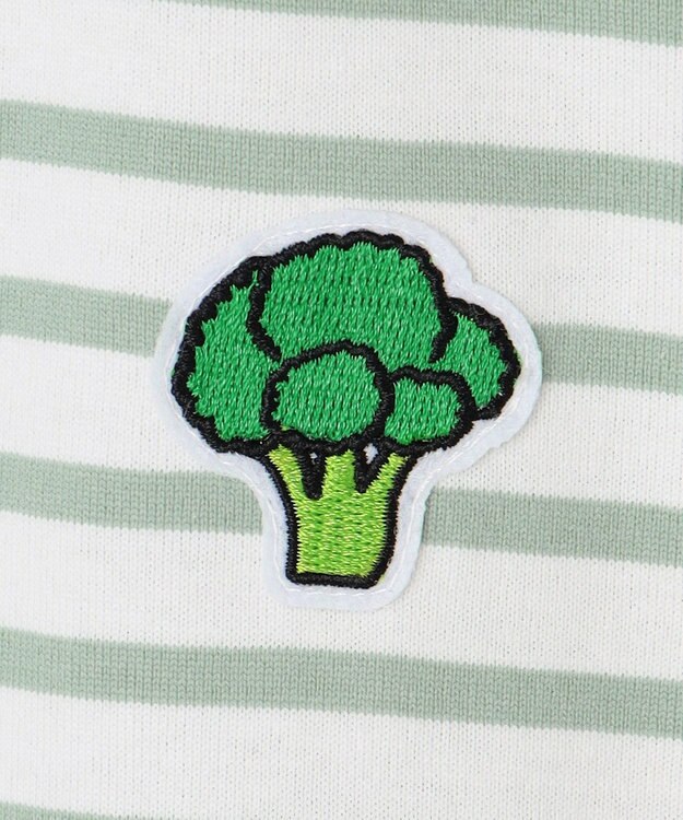 ANY KIDS 【ke ke ke】GOOD MORNING ボーダーチュニック ワンピース ミントグリーン×ホワイトボーダー