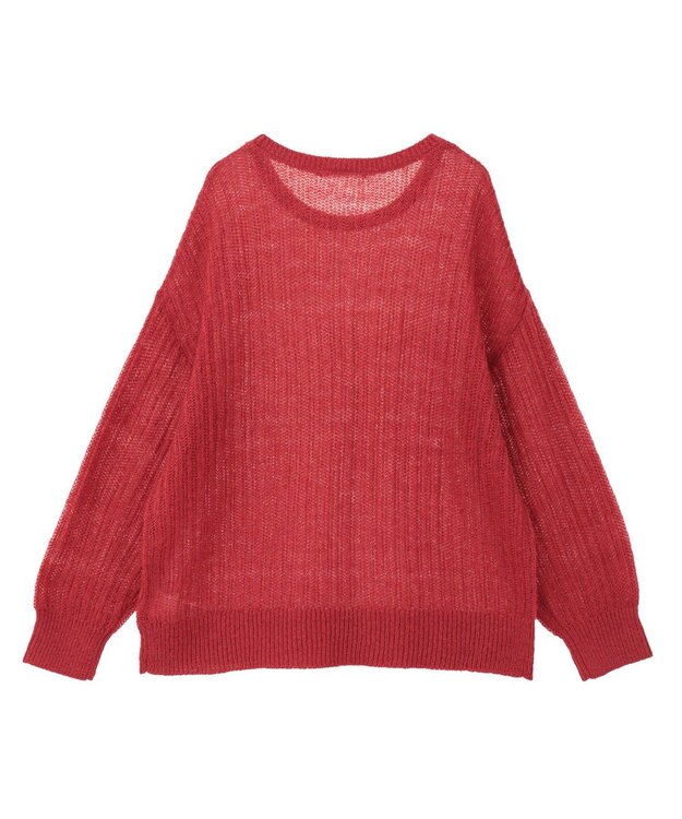 AMERICAN HOLIC モヘアタッチルーズ編みプルオーバー Red