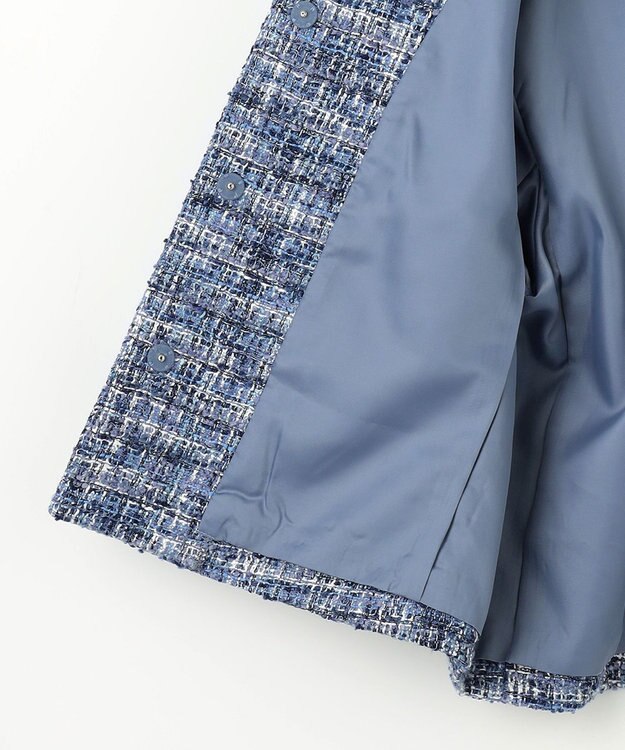 組曲 【KUMIKYOKU NAVY】マカロンツイード ジャケット ネイビー系