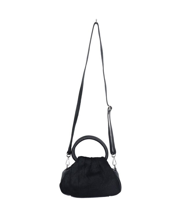 INTER-CHAUSSURES 【ANDREA CARDONE】異素材コンビハンドバッグ ブラックコンビ