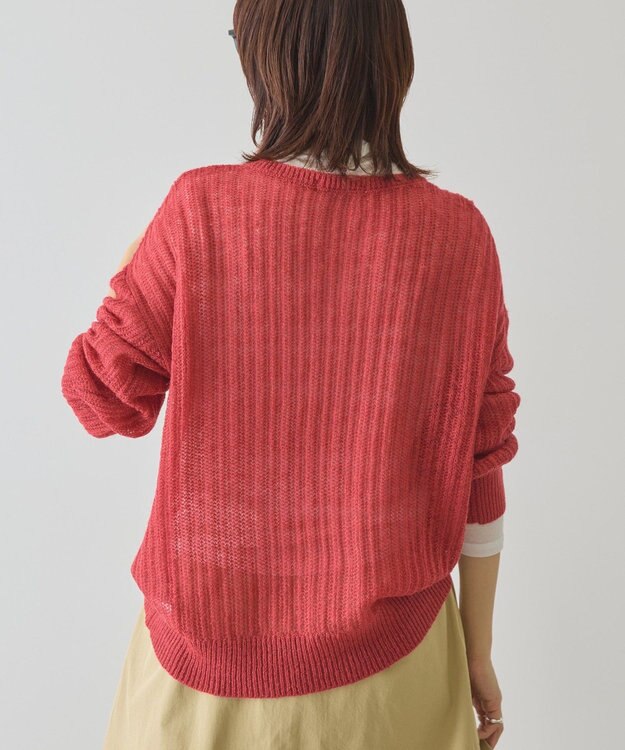 AMERICAN HOLIC モヘアタッチルーズ編みプルオーバー Red