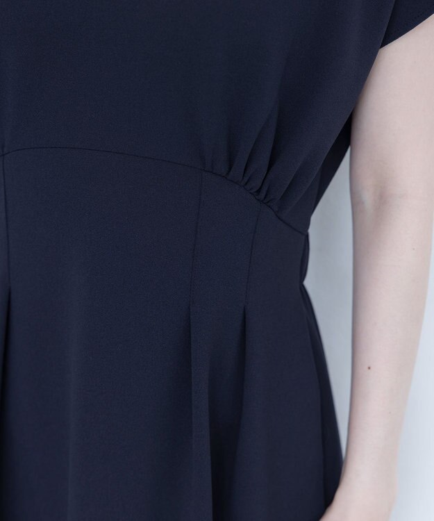 Tiaclasse 【洗える】ハイストレッチジョーゼットワンピース ネイビー