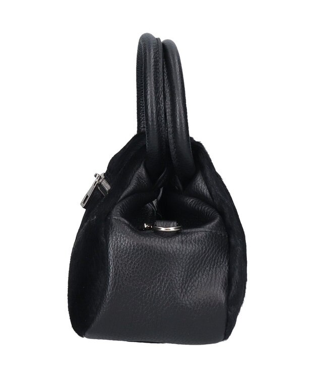 INTER-CHAUSSURES 【ANDREA CARDONE】異素材コンビハンドバッグ ブラックコンビ