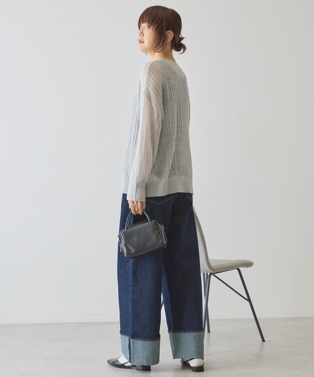 AMERICAN HOLIC モヘアタッチルーズ編みプルオーバー Gray